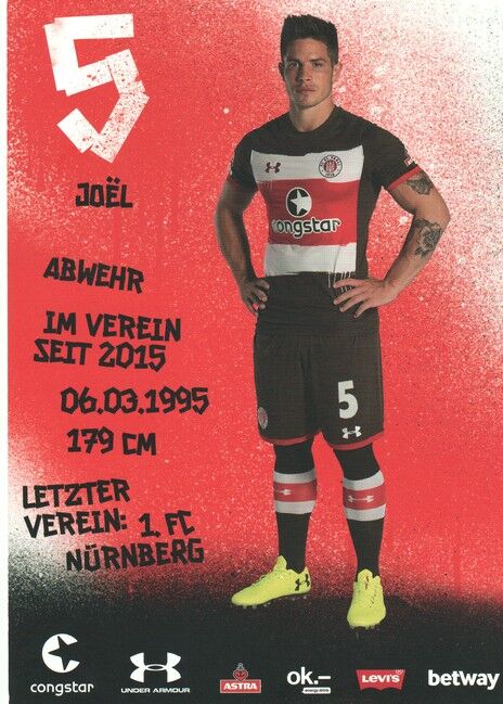 Autogramm Fussball | FC St. Pauli | 2017 | Joel KELLER
