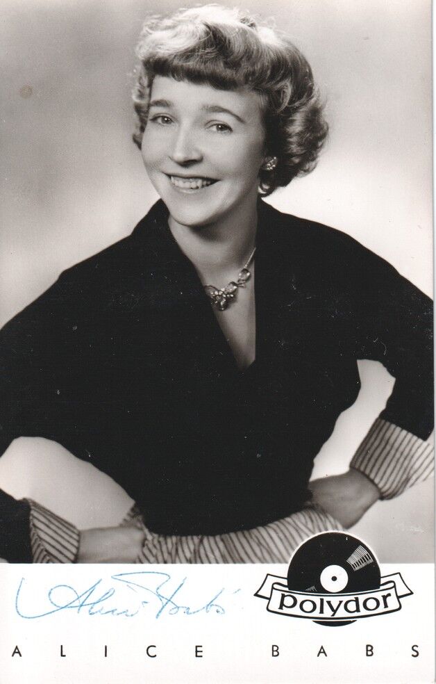 Autogramm Schlager | Alice BABS | 1950er (Portrait SW Polydor) Julius