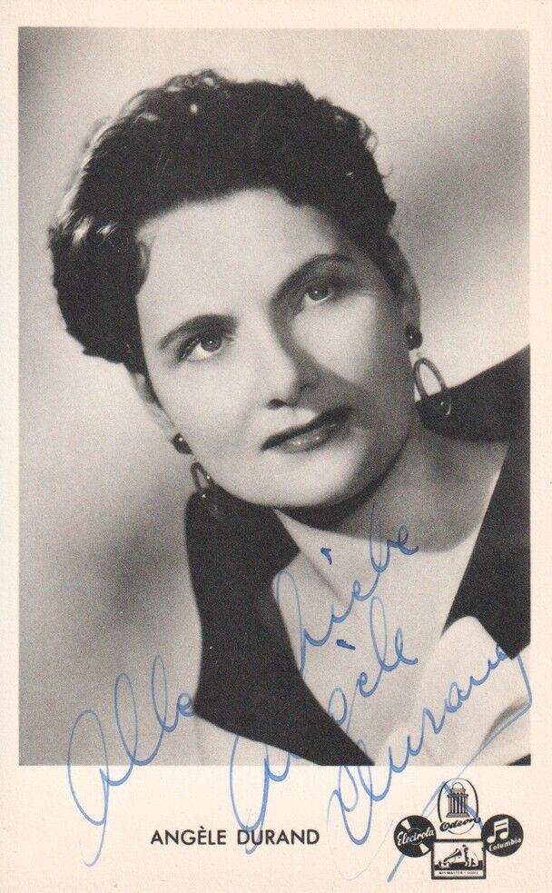 Autogramm Schlager | Angele DURAND | 1957 "Musikalische Weltreise" (Portrait SW Electrola)