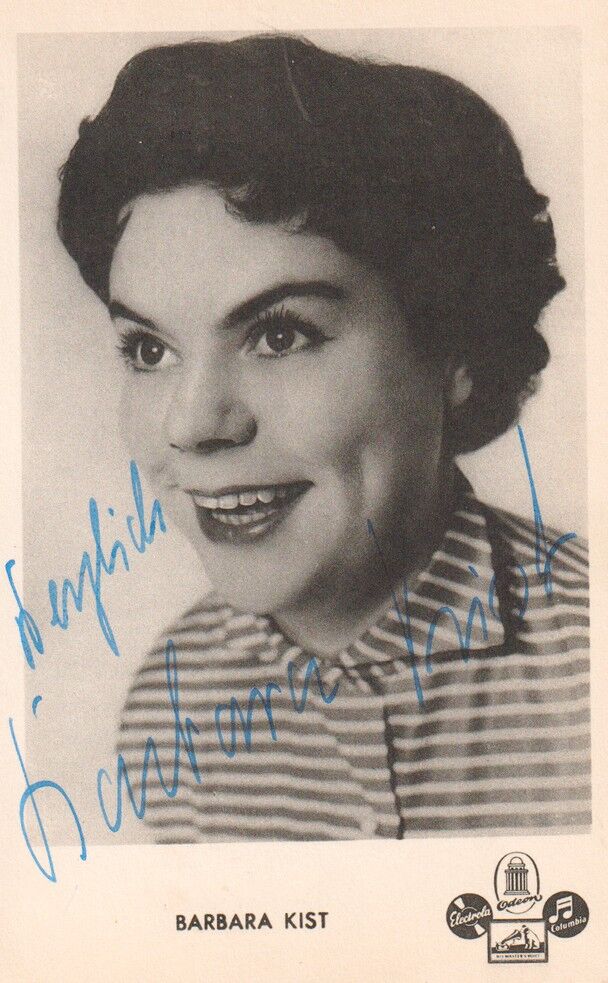 Autogramm Schlager | Barbara KIST | 1955 "Liebeslust Herzeleid" (Portrait SW Electrola)