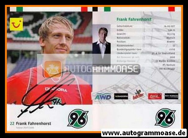 Autogramm Fussball | Hannover 96 | 2007 | Frank FAHRENHORST