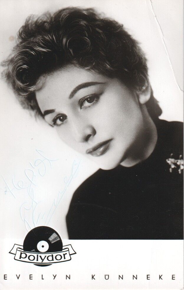 Autogramm Schlager | Evelyn KÜNNEKE | 1950er (Portrait SW Polydor) Wolfson