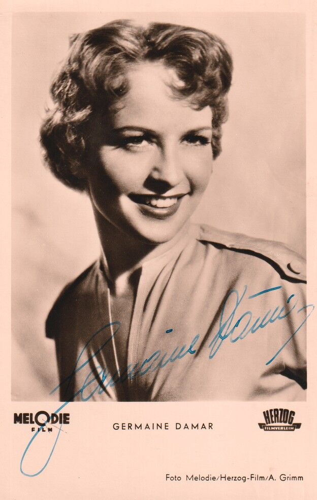 Autogramm Film | Germaine DAMAR | 1954 "An Jedem Finger Zehn" (Portrait SW Herzog)