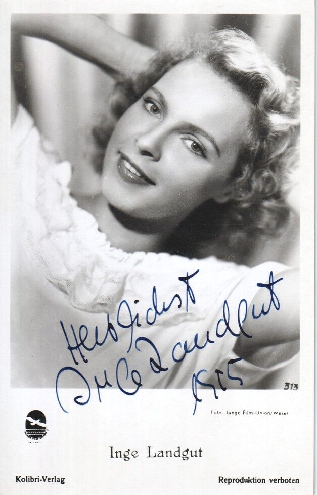 Autogramm Schauspieler | Inge LANDGUT | 1950er (Portrait SW Kolibri) JFU