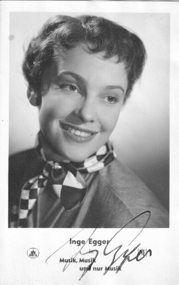 Autogramm Film | Inge EGGER | 1955 "Nur Musik" (Portrait SW ARCA)