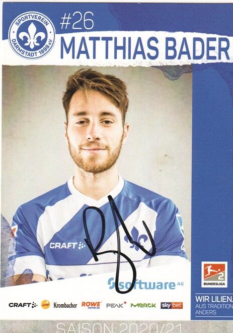Autogramm Fussball | SV Darmstadt 98 | 2020 | Matthias BADER