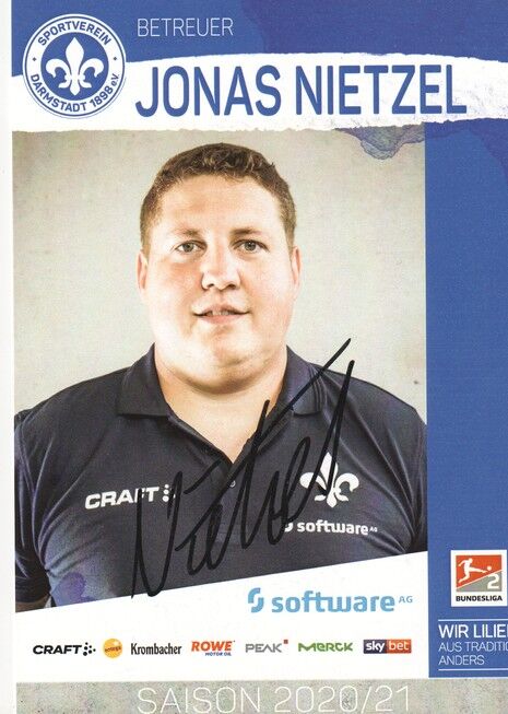 Autogramm Fussball | SV Darmstadt 98 | 2020 | Jonas NIETZEL