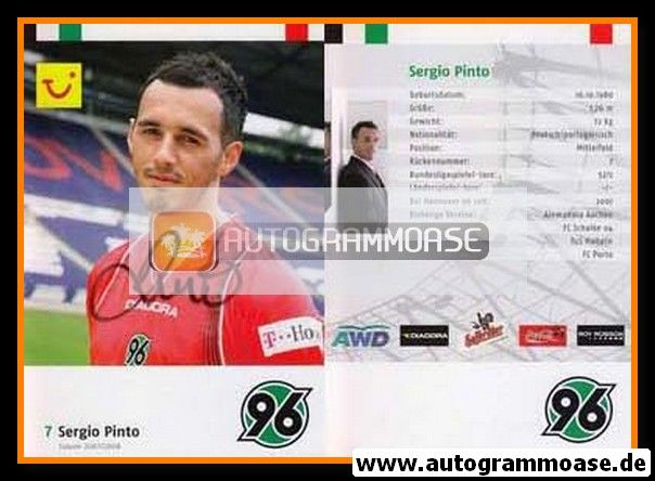 Autogramm Fussball | Hannover 96 | 2007 | Sergio PINTO