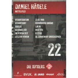 Autogramm Fussball | Würzburger Kickers | 2021 | Daniel HÄGELE