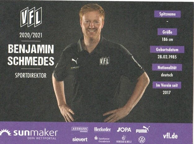 Autogramm Fussball | VfL Osnabrück | 2020 | Benjamin SCHMEDES