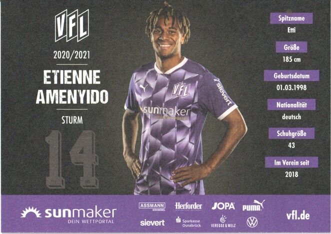 Autogramm Fussball | VfL Osnabrück | 2020 | Etienne AMENYIDO