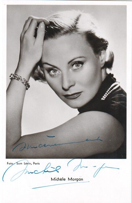Autogramm Film (FR) | Michele MORGAN | 1940er (Portrait SW) Levin 3
