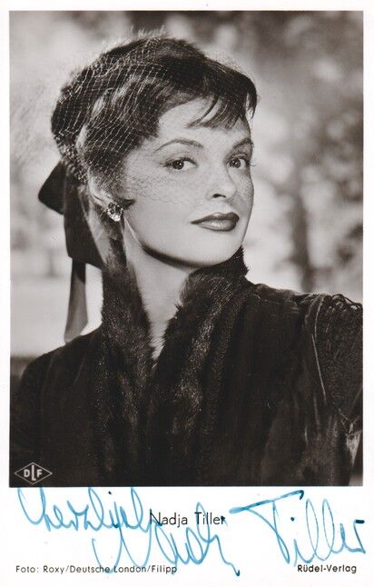 Autogramm Film | Nadja TILLER | 1955 "Die Barrings" (Portrait SW Rüdel) Roxy