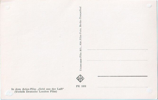 Autogramm Film | Ursula JUSTIN | 1954 "Geld Aus Der Luft" (Portrait SW UfA FK1001)