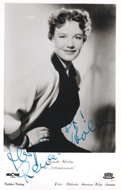 Autogramm Film / Klassik | Renate HOLM | 1953 "Schlagerparade" (Portrait SW Melodie)