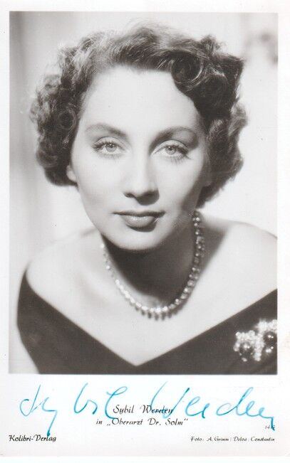 Autogramm Film | Sybil WERDEN | 1955 "Oberarzt Dr. Solm" (Portrait SW Kolibri) Grimm