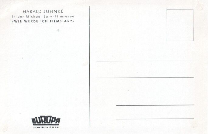 Autogramm Film | Harald JUHNKE | 1955 "Wie Werde Ich Filmstar" (Portrait SW Europa)