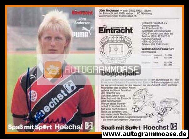 Autogramm Fussball | Eintracht Frankfurt | 1988 | Jörn ANDERSEN