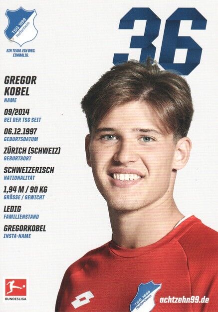 Autogramm Fussball | TSG 1899 Hoffenheim | 2017 | Gregor KOBEL