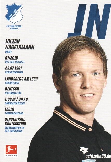 Autogramm Fussball | TSG 1899 Hoffenheim | 2017 | Julian NAGELSMANN