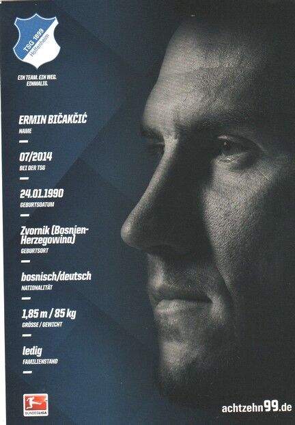 Autogramm Fussball | TSG 1899 Hoffenheim | 2016 | Ermin BICAKCIC