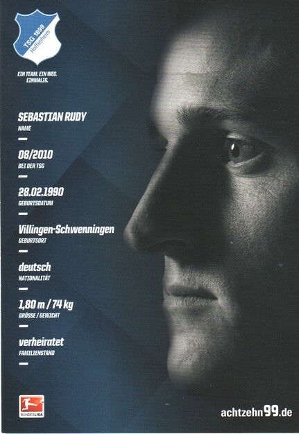 Autogramm Fussball | TSG 1899 Hoffenheim | 2016 | Sebastian RUDY
