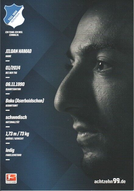 Autogramm Fussball | TSG 1899 Hoffenheim | 2016 | Jiloan HAMAD