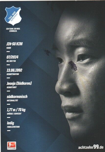Autogramm Fussball | TSG 1899 Hoffenheim | 2016 | Jin-Su KIM