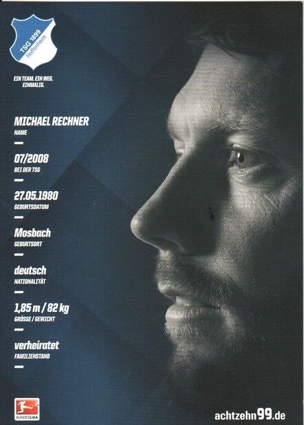 Autogramm Fussball | TSG 1899 Hoffenheim | 2016 | Michael RECHNER