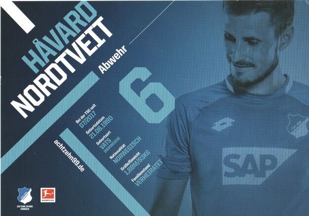 Autogramm Fussball | TSG 1899 Hoffenheim | 2018 | Havard NORDTVEIT
