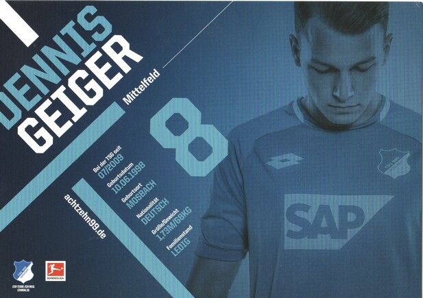 Autogramm Fussball | TSG 1899 Hoffenheim | 2018 | Dennis GEIGER