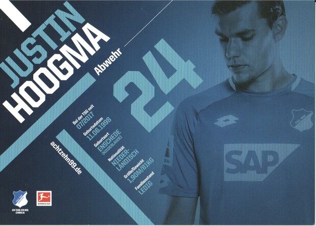 Autogramm Fussball | TSG 1899 Hoffenheim | 2018 | Justin HOOGMA