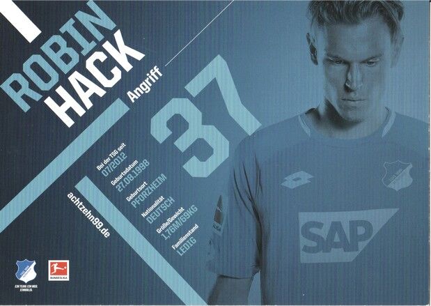 Autogramm Fussball | TSG 1899 Hoffenheim | 2018 | Robin HACK