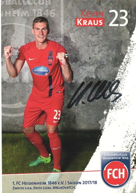 Autogramm Fussball | 1. FC Heidenheim 1846 | 2017 | Kevin KRAUS