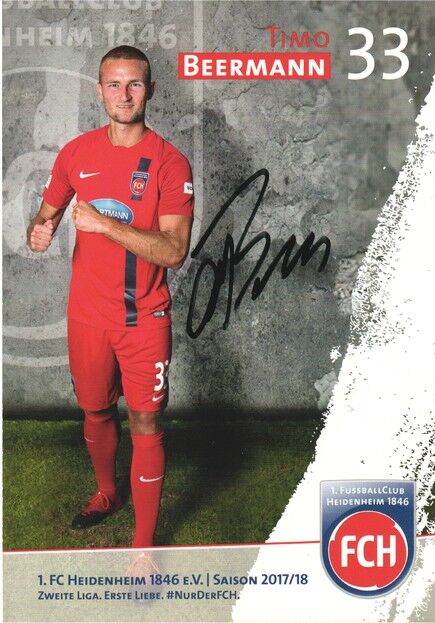 Autogramm Fussball | 1. FC Heidenheim 1846 | 2017 | Timo BEERMANN