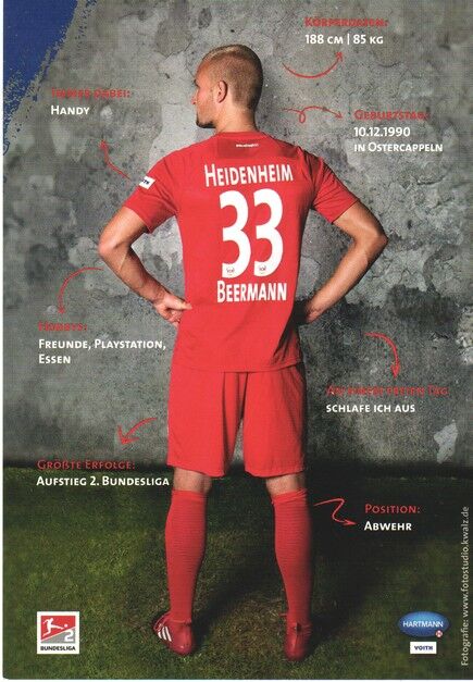Autogramm Fussball | 1. FC Heidenheim 1846 | 2017 | Timo BEERMANN