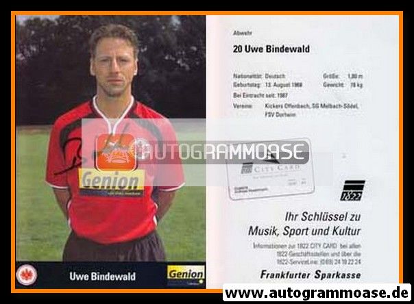 Autogramm Fussball | Eintracht Frankfurt | 2000 | Uwe BINDEWALD