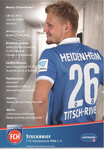 Autogramm Fussball | 1. FC Heidenheim 1846 | 2014 | Marcel TITSCH-RIVERO