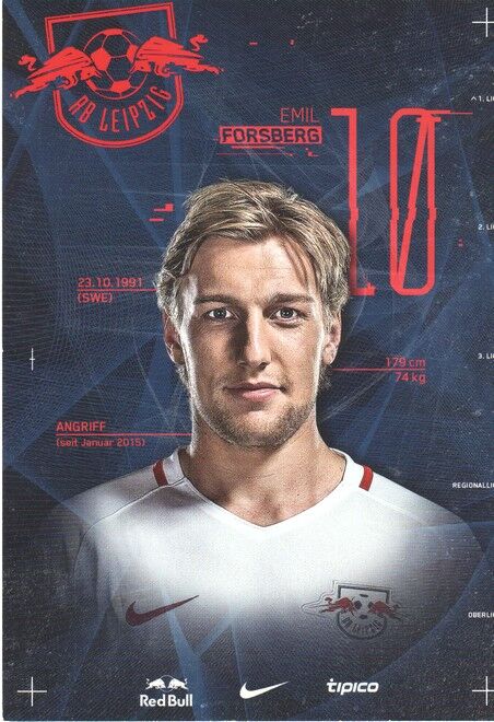Autogramm Fussball | RB Leipzig | 2016 | Emil FORSBERG