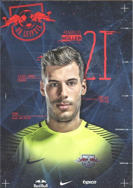 Autogramm Fussball | RB Leipzig | 2016 | Marius MÜLLER