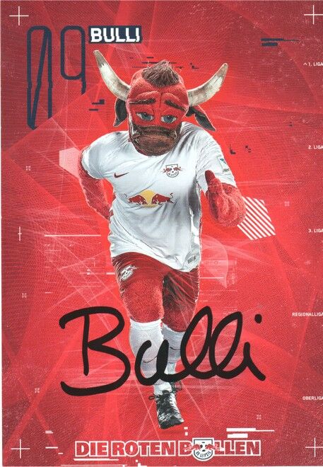 Autogramm Fussball | RB Leipzig | 2016 | BULLI (Maskottchen)