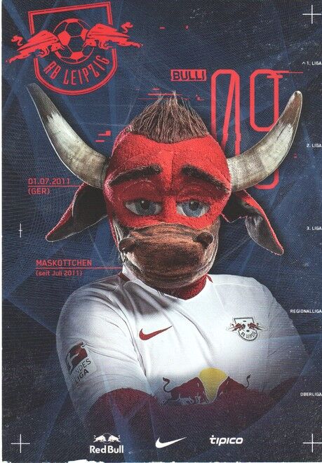 Autogramm Fussball | RB Leipzig | 2016 | BULLI (Maskottchen)