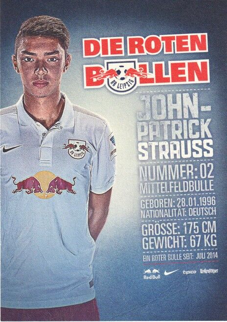 Autogramm Fussball | RB Leipzig | 2014 | John-Patrick STRAUSS