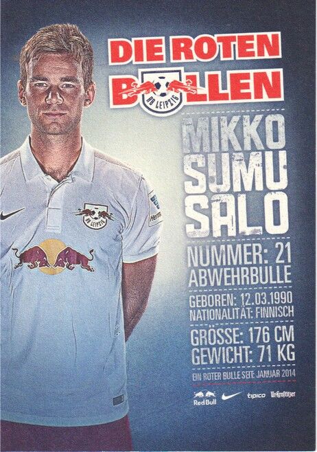 Autogramm Fussball | RB Leipzig | 2014 | Mikko SUMUSALO