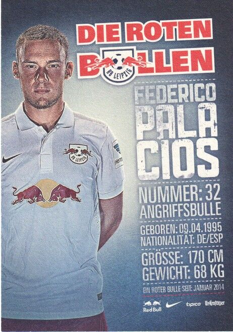 Autogramm Fussball | RB Leipzig | 2014 | Federico PALACIOS