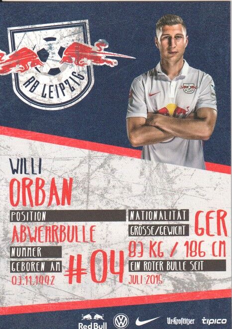 Autogramm Fussball | RB Leipzig | 2015 | Willi ORBAN