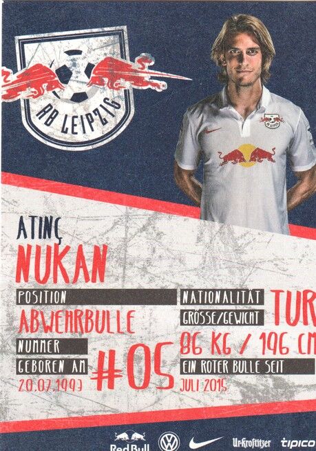 Autogramm Fussball | RB Leipzig | 2015 | Atinc NUKAN
