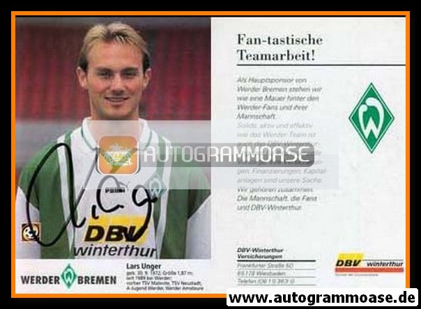 Autogramm Fussball | SV Werder Bremen | 1996 | Lars UNGER