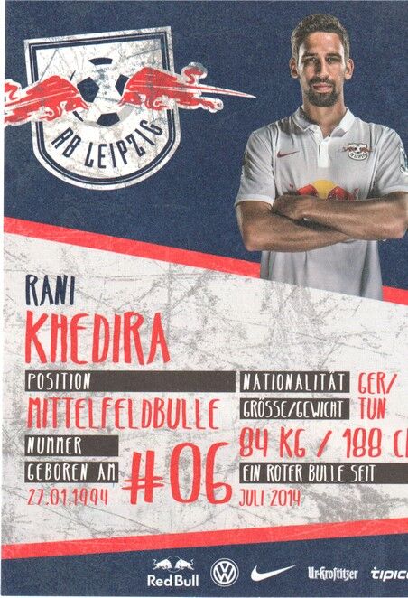 Autogramm Fussball | RB Leipzig | 2015 | Rani KHEDIRA