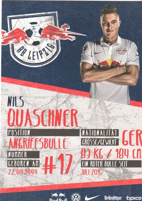 Autogramm Fussball | RB Leipzig | 2015 | Nils QUASCHNER